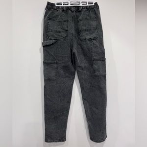 Black straight leg “mom” jeans